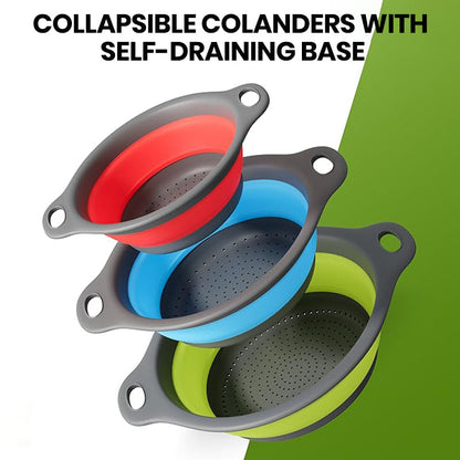 4 Piece Collapsible Silicone Kitchen Strainer Set