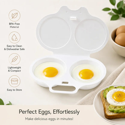 EggEase™ Microwave Egg Maker-Perfect Poached Eggs & Omelettes in Minutes