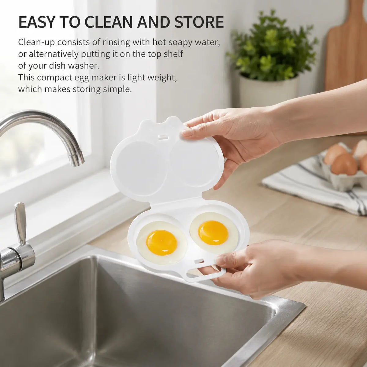 EggEase™ Microwave Egg Maker-Perfect Poached Eggs & Omelettes in Minutes
