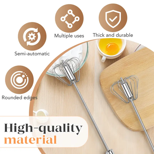 Whisk Faster. Save Your Wrist.– Stainless Steel Egg Beater for Everyday Cooking