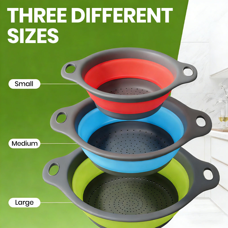 4 Piece Collapsible Silicone Kitchen Strainer Set