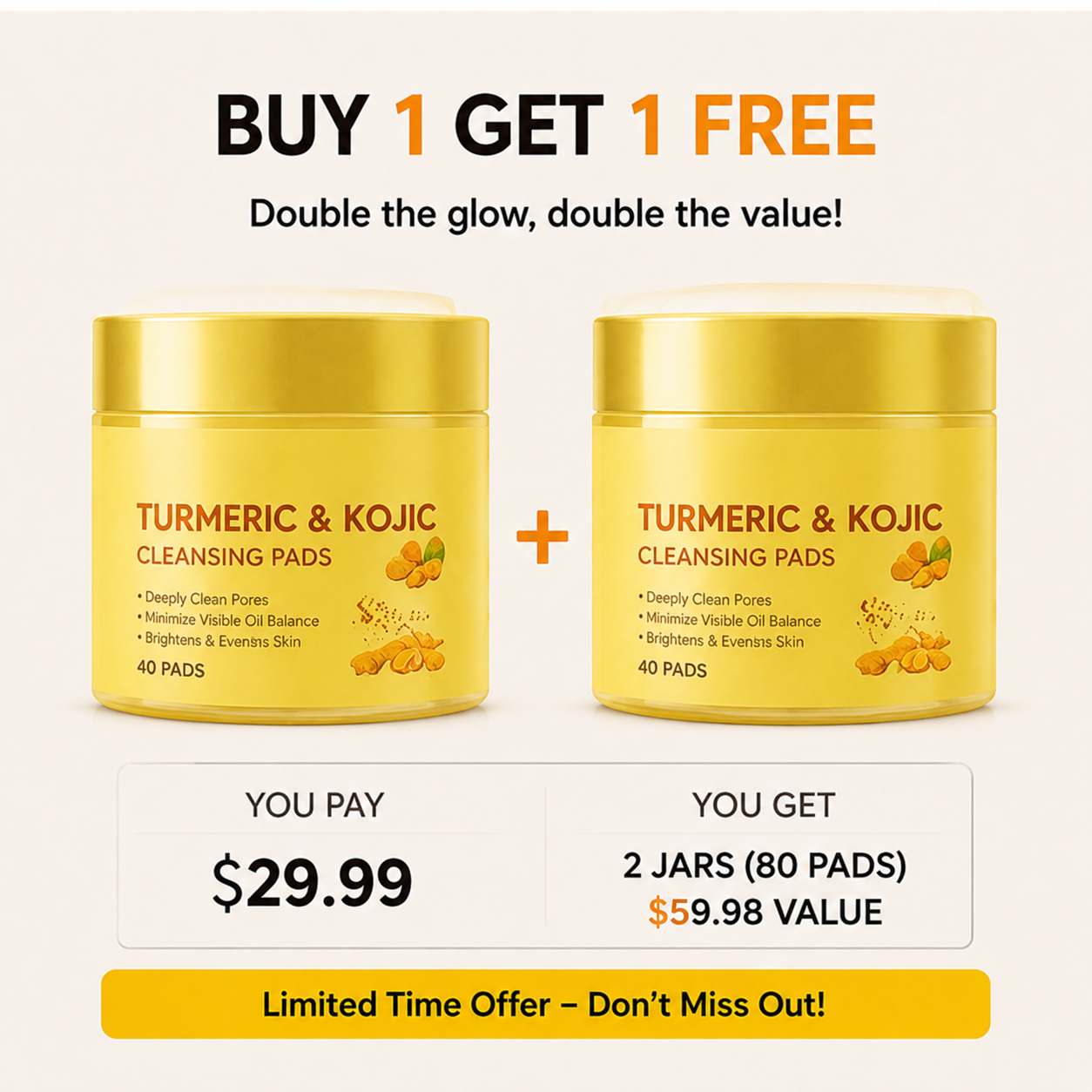 Truelumi Turmeric + Kojic Brightening Cleansing Pads