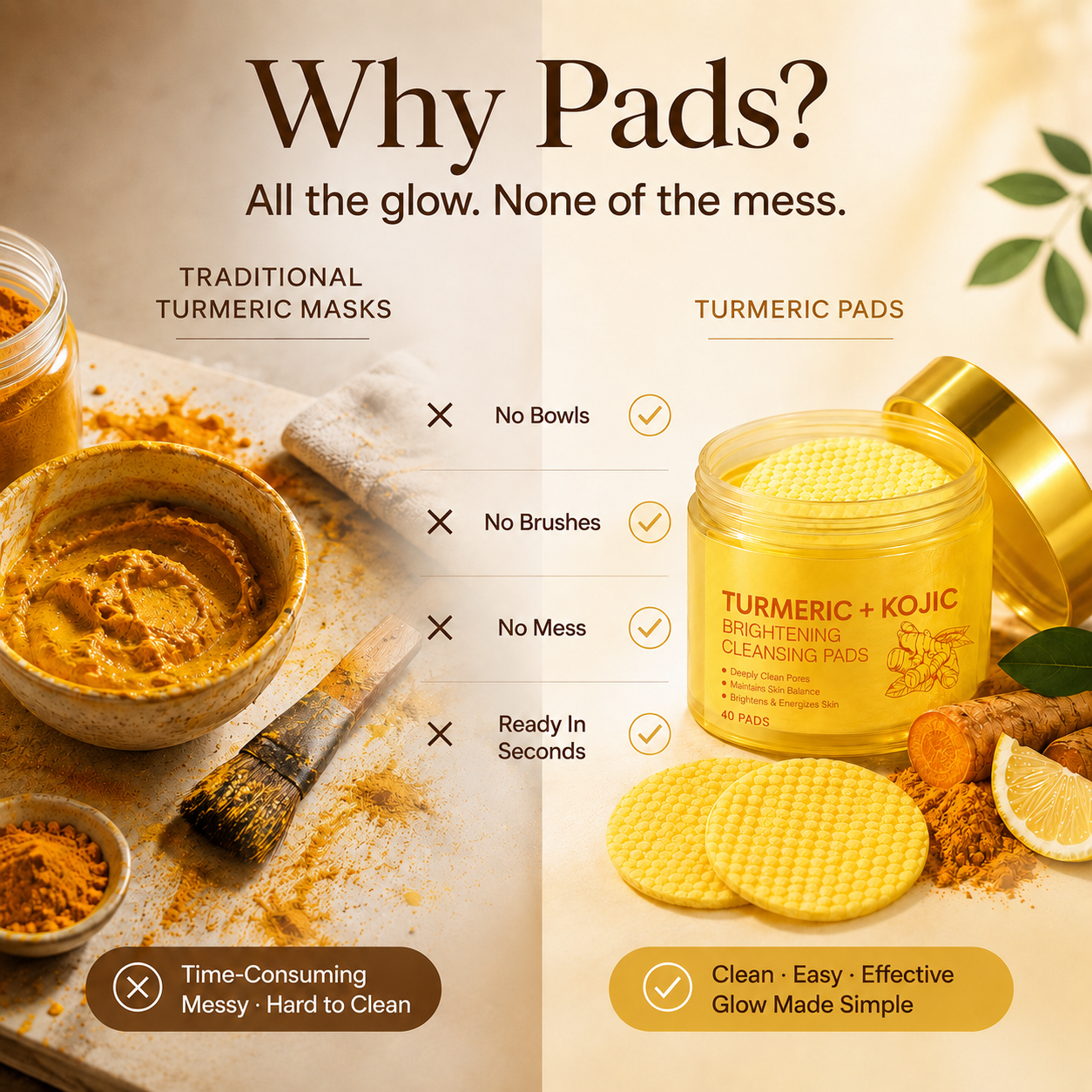Truelumi Turmeric + Kojic Brightening Cleansing Pads