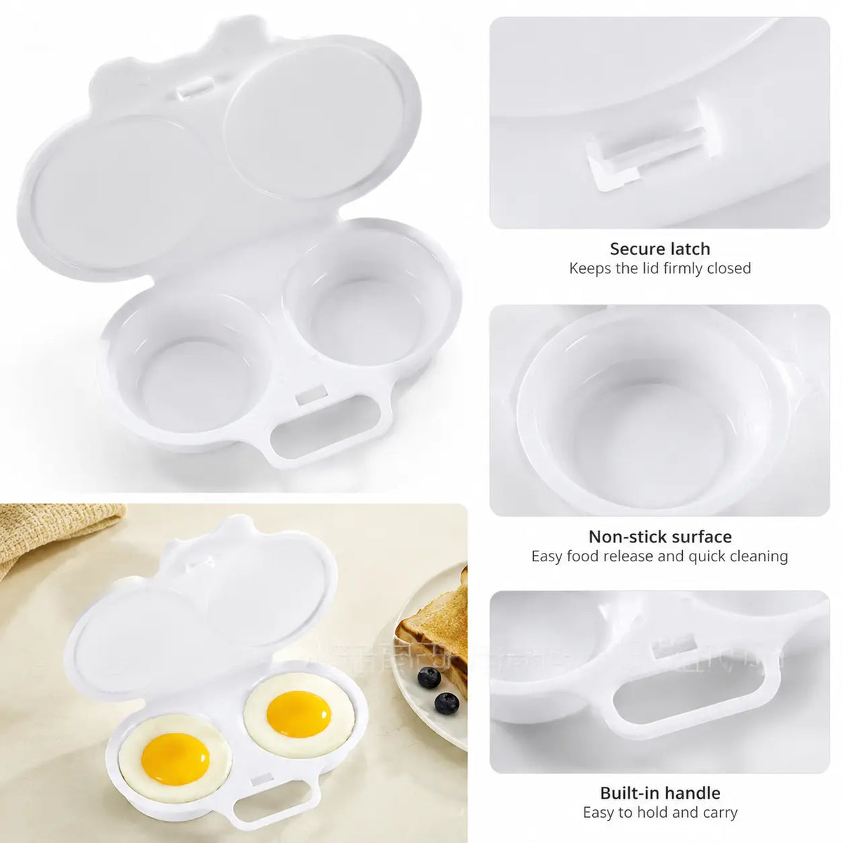 EggEase™ Microwave Egg Maker-Perfect Poached Eggs & Omelettes in Minutes