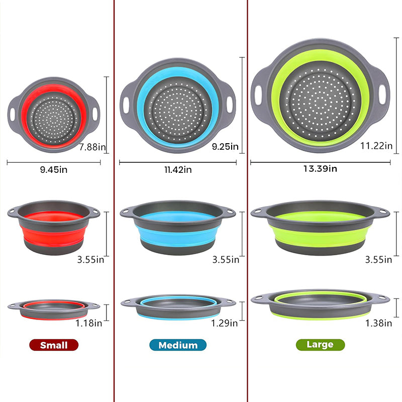 4 Piece Collapsible Silicone Kitchen Strainer Set