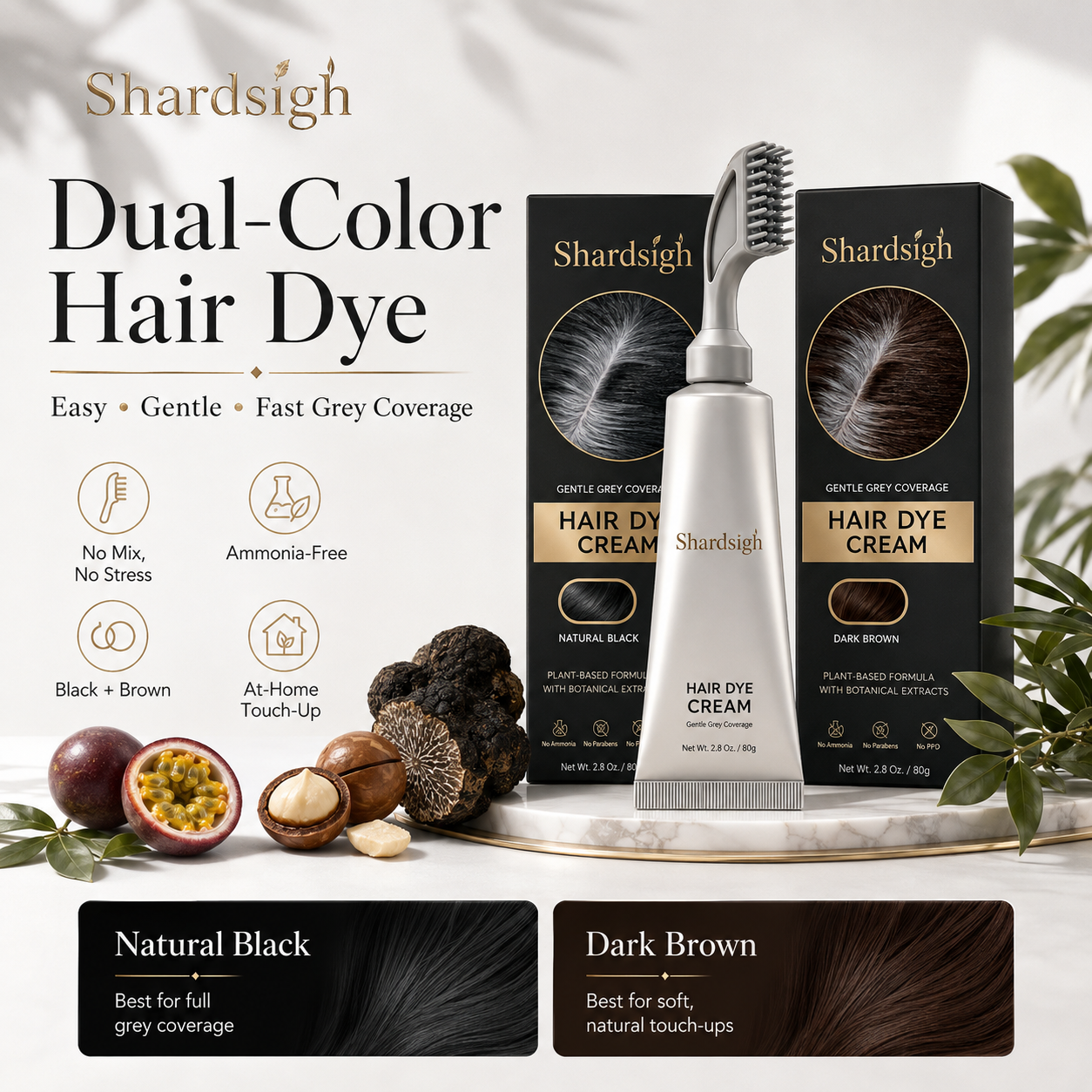 Dual-Color Hair Dye Comb