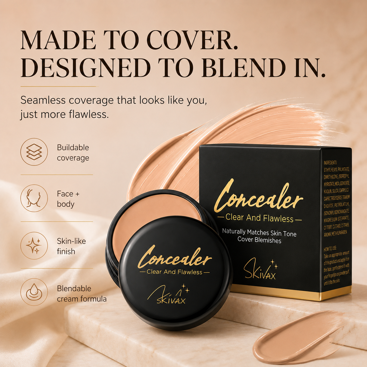 Skivax™:Full-Coverage Cream Concealer