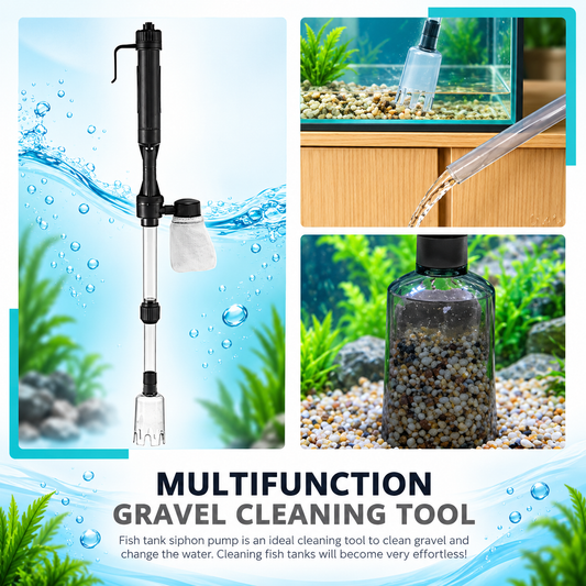 🥳2026 HOT SALE🥳💞50K+ SOLD!🐠Electric Aquarium Gravel Cleaner – Battery‑powered, no manual pumping. Adjustable tube length fits small to large tanks. Clean gravel & change water with ease! 🧹✨