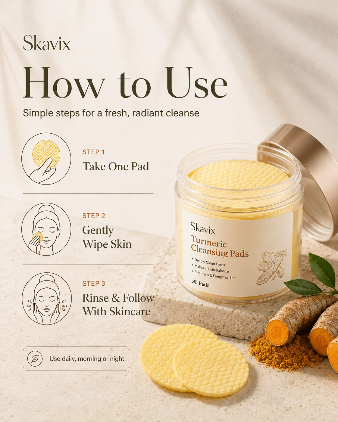 Skivax™：Turmeric Glow Pads