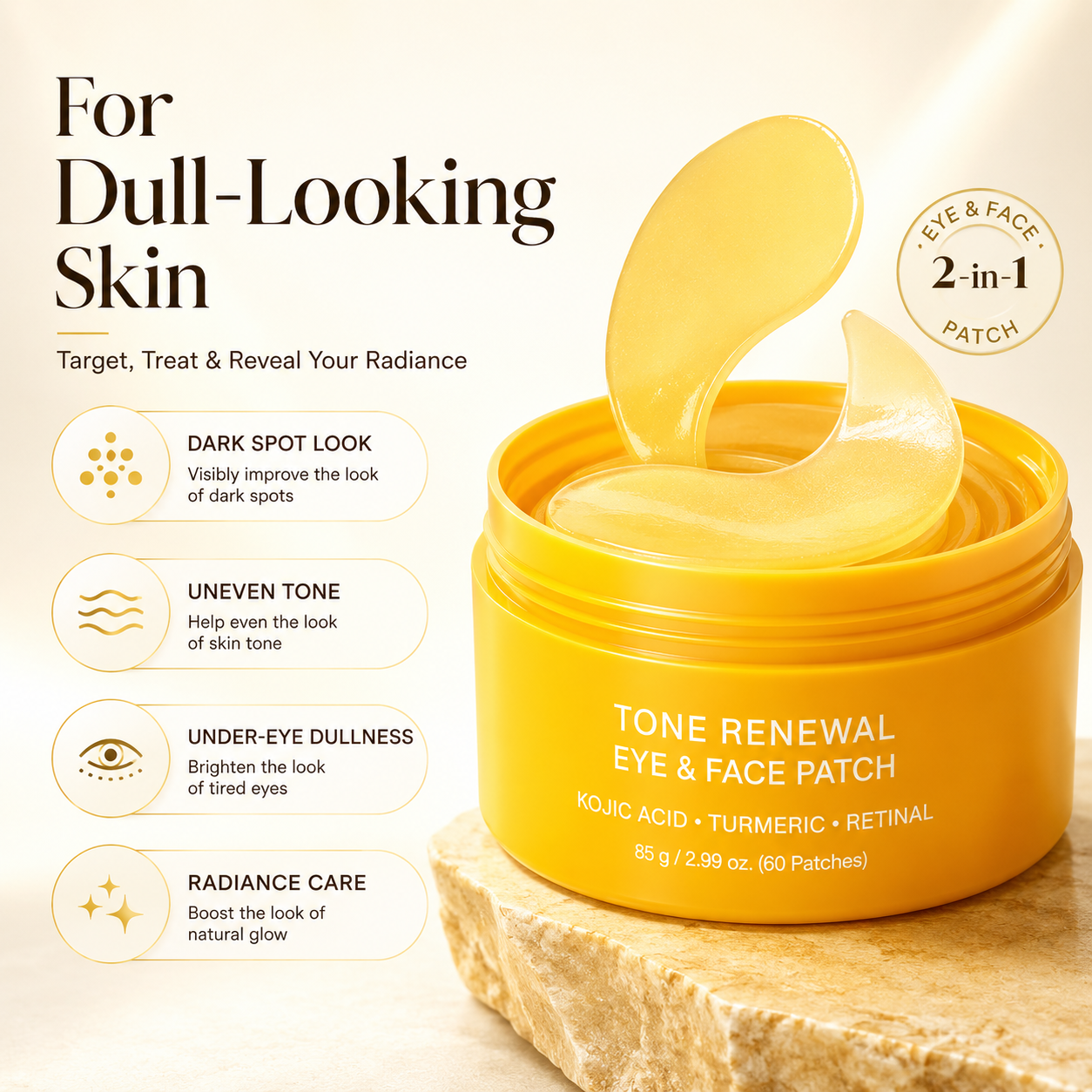 Kojic Acid Turmeric Tone Renewal Eye & Face Patch Set