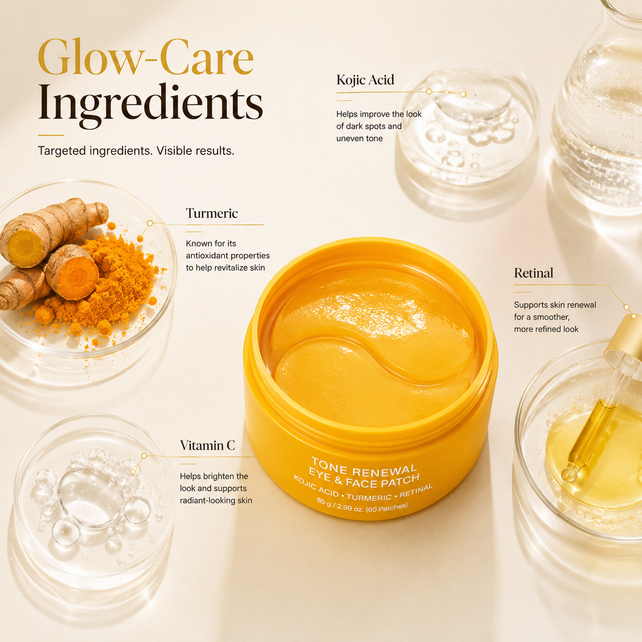 Kojic Acid Turmeric Tone Renewal Eye & Face Patch Set