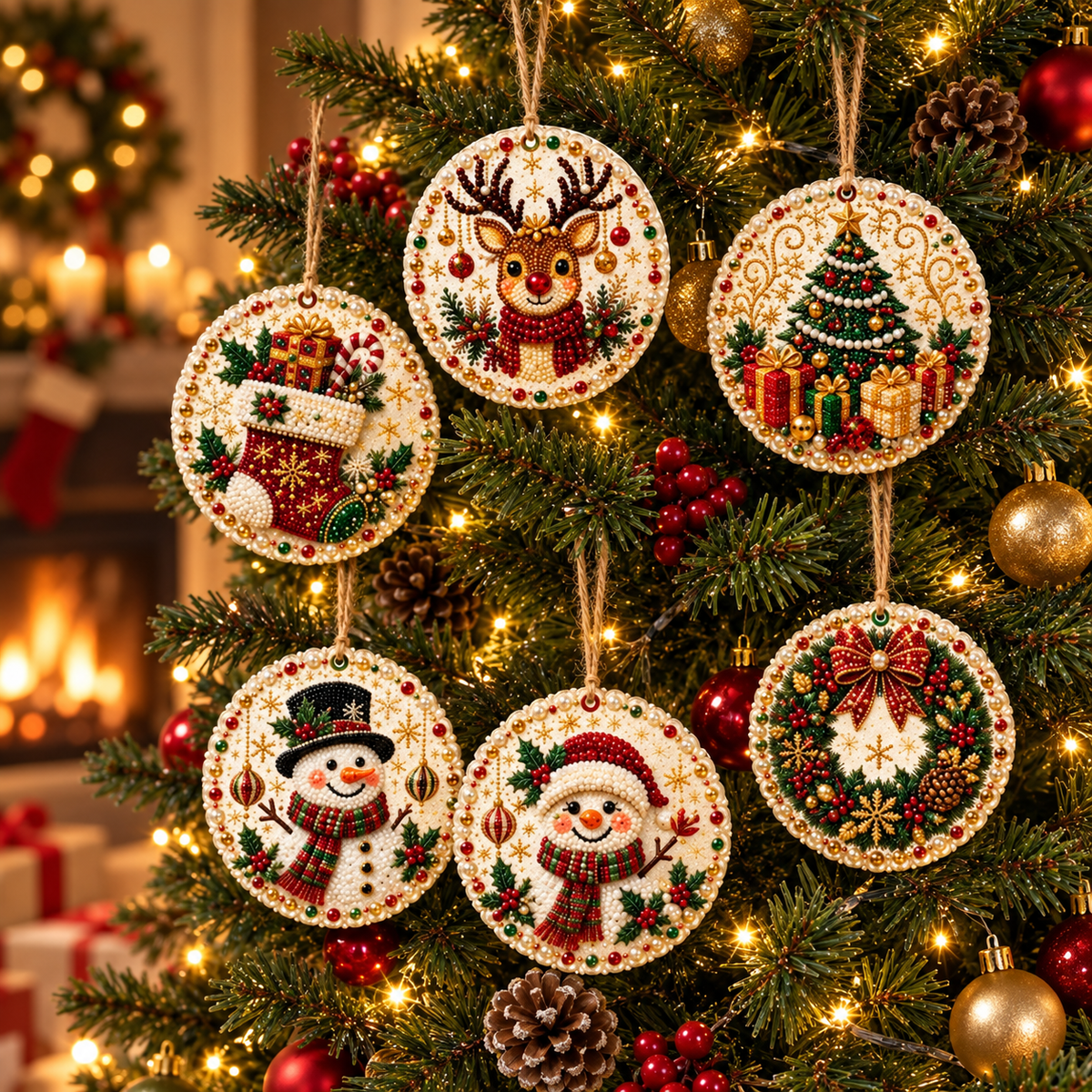 Christmas DIY Diamond Painting Ornaments Kit