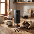 Portable cordless electric coffee grinder