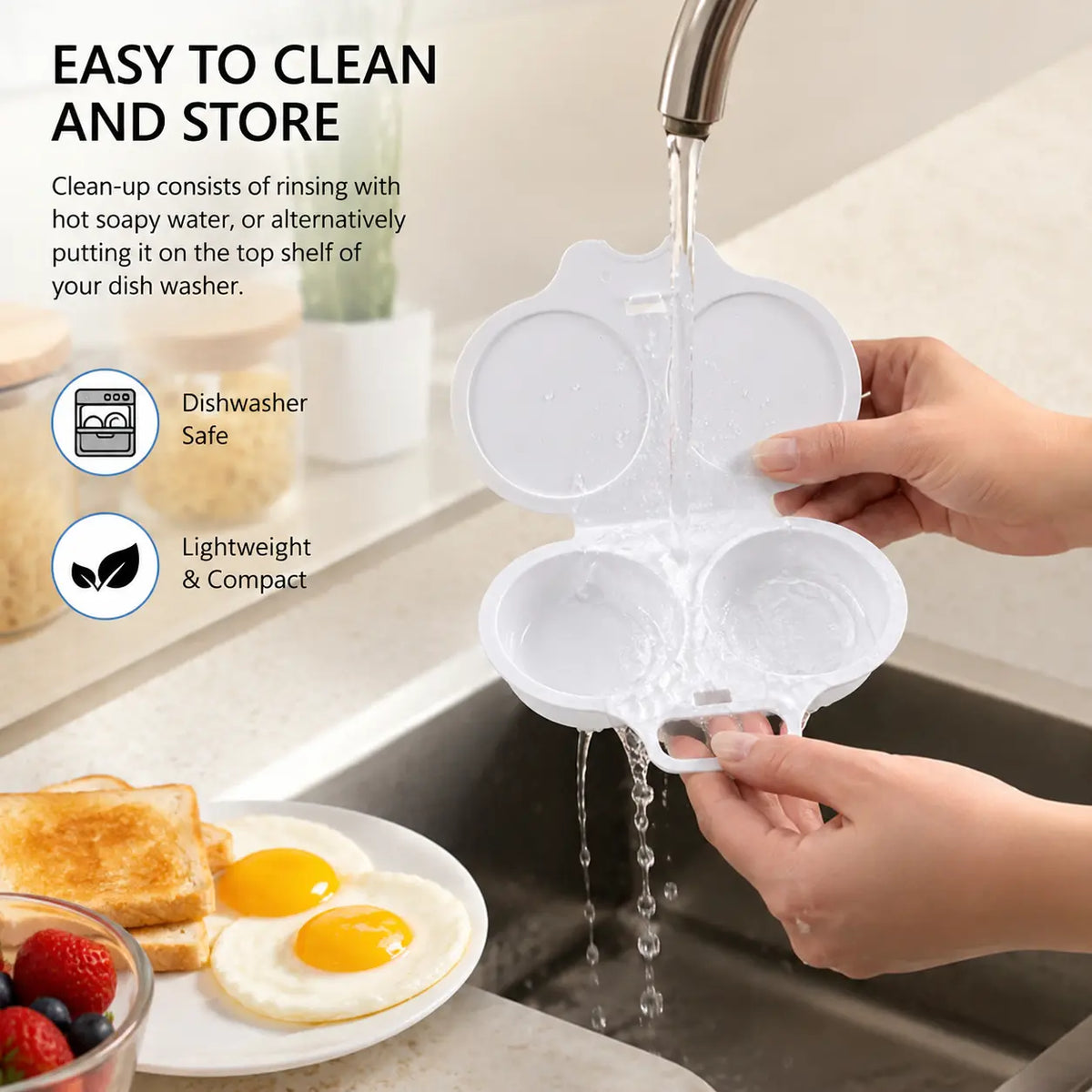 EggEase™ Microwave Egg Maker-Perfect Poached Eggs & Omelettes in Minutes