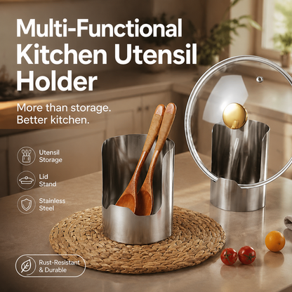 Stainless Steel Utensil & Lid Holder