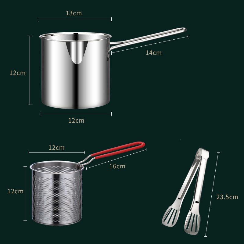 Compact fryer pot and basket dimensions